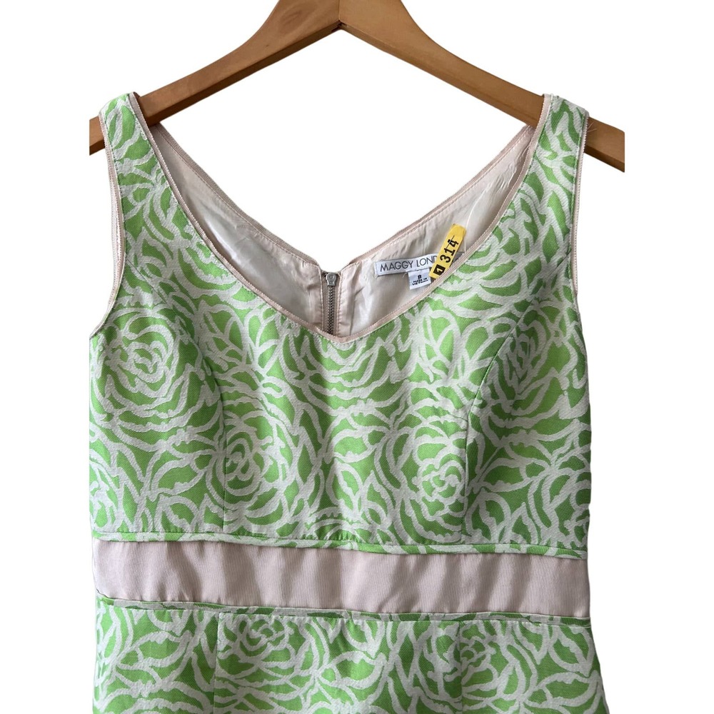 Maggy London Grass green print sheath dress - Picture 2 of 5